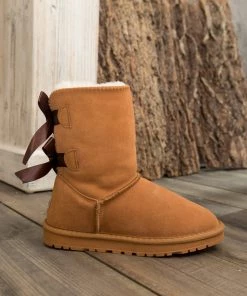 XH New In Shoes SMAIBULUN UGG™ | Back Ribbon Double-Bow Suede Boots