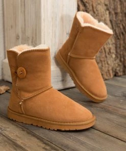 XH New In Shoes SMAIBULUN UGG™ | Faux Fur-Lined Classic Side Button Boots