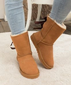 XH New In Shoes SMAIBULUN UGG™ | Back Ribbon Double-Bow Suede Boots
