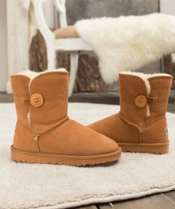 XH New In Shoes SMAIBULUN UGG™ | Faux Fur-Lined Classic Side Button Boots