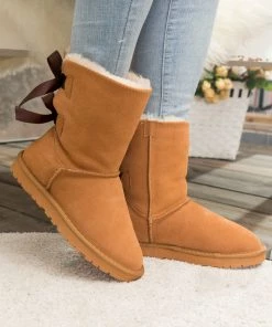 XH New In Shoes SMAIBULUN UGG™ | Back Ribbon Double-Bow Suede Boots