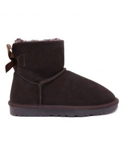 XH New In Shoes SMAIBULUN UGG™ | Ribbon Bow-Back Faux Fur-Lined Suede Boots