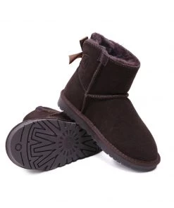 XH New In Shoes SMAIBULUN UGG™ | Ribbon Bow-Back Faux Fur-Lined Suede Boots