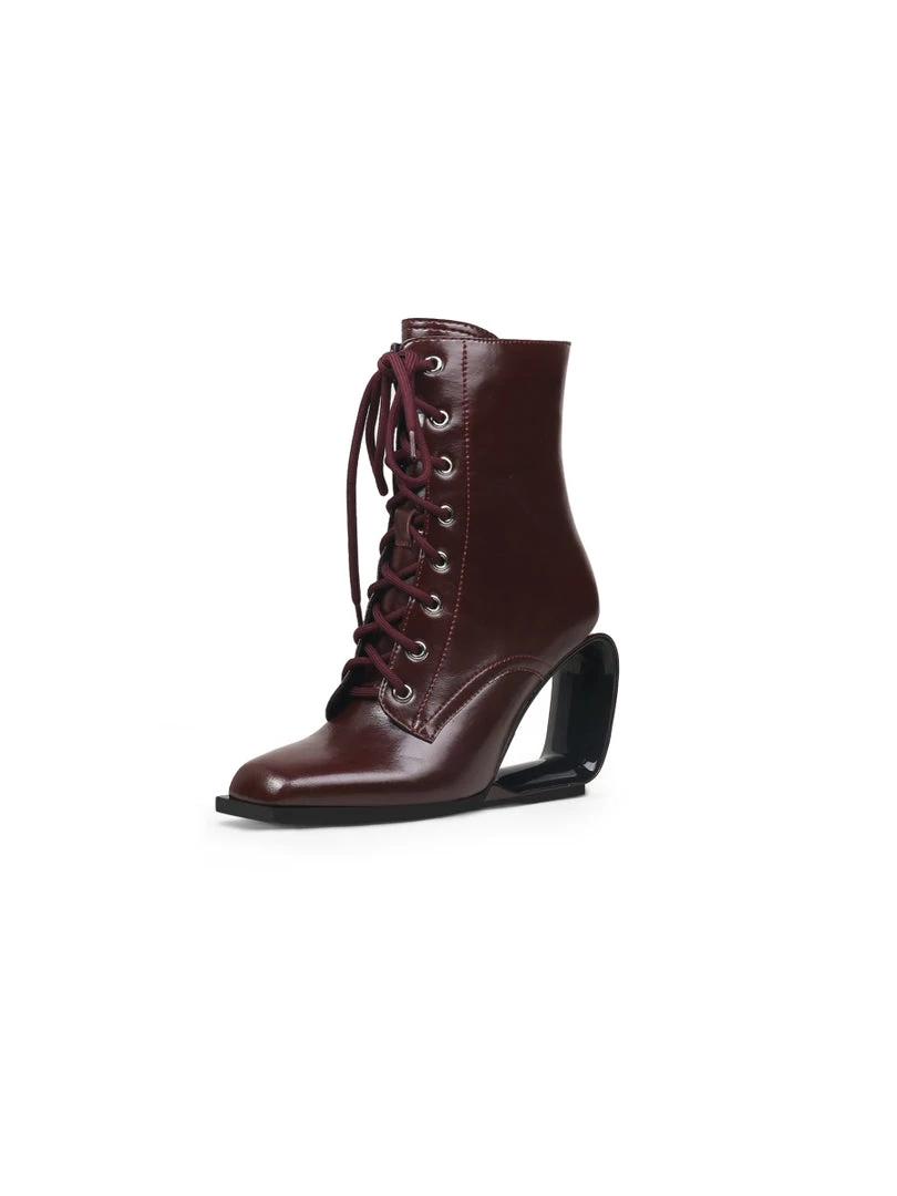 Jady Rose New In Shoes JadyRose | Elevator Wedge-Heel Shoelace Chocolate Leather Boot 4 Jady Rose New In Shoes JadyRose | Elevator Wedge-Heel Shoelace Chocolate Leather Boot