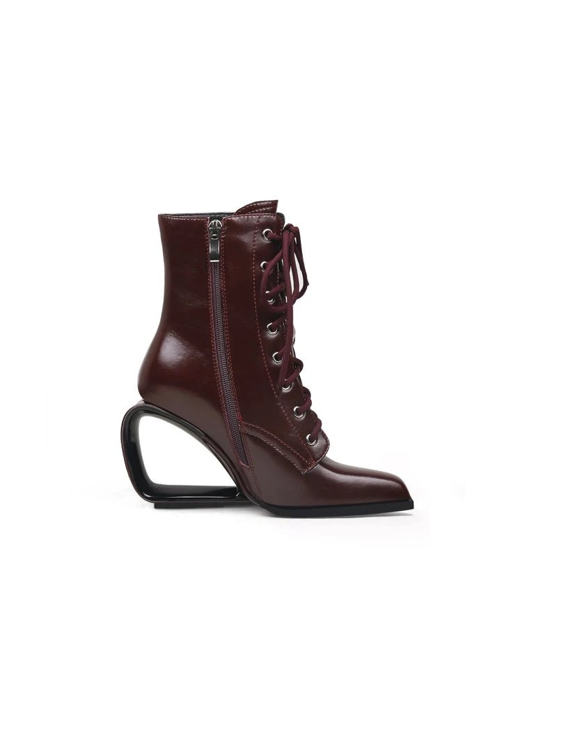 Jady Rose New In Shoes JadyRose | Elevator Wedge-Heel Shoelace Chocolate Leather Boot 5 Jady Rose New In Shoes JadyRose | Elevator Wedge-Heel Shoelace Chocolate Leather Boot