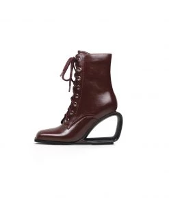 Jady Rose New In Shoes JadyRose | Elevator Wedge-Heel Shoelace Chocolate Leather Boot 13 Jady Rose New In Shoes JadyRose | Elevator Wedge-Heel Shoelace Chocolate Leather Boot