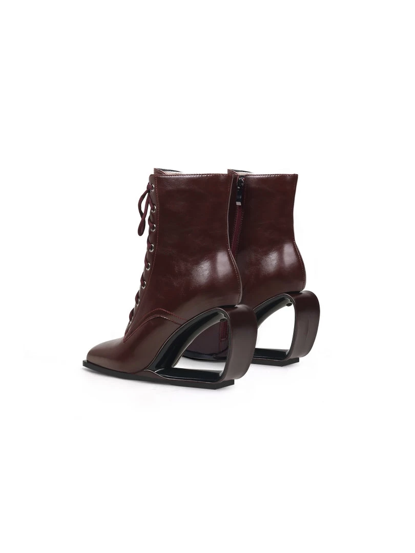 Jady Rose New In Shoes JadyRose | Elevator Wedge-Heel Shoelace Chocolate Leather Boot 8 Jady Rose New In Shoes JadyRose | Elevator Wedge-Heel Shoelace Chocolate Leather Boot