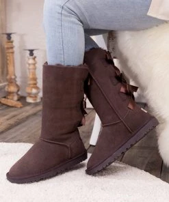 XH SMAIBULUN UGG™ | Triple Back-Bow Chocolate Leather Suede Boots New In Shoes 18 XH SMAIBULUN UGG™ | Triple Back-Bow Chocolate Leather Suede Boots New In Shoes