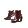 Jady Rose JadyRose | Genuine Leather Elevator Wedge-Heel Claret Leopard Ankle Boots New In Shoes