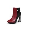 Jady Rose New In Shoes JadyRose | Triangled Silver High Heel Claret Leather Cut Out Ankle Boots