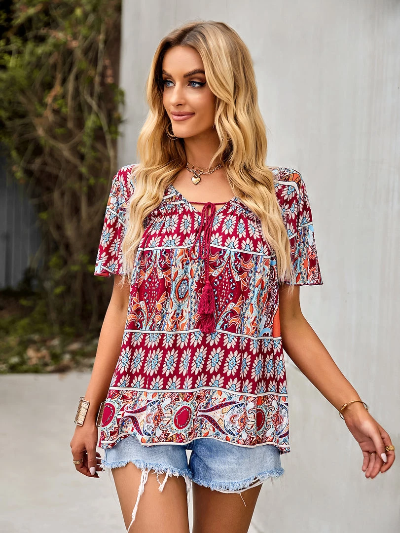 DY New In Clothing DOMO BOHO TOP - CLARET 2 DY New In Clothing DOMO BOHO TOP - CLARET