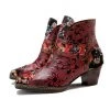 Soffia | Orchid Embossed Genuine Leather Ankle Boots New In Shoes