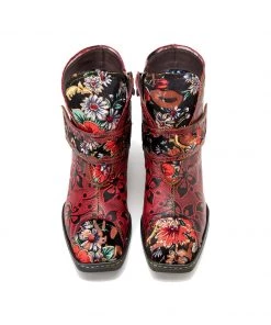 Soffia | Orchid Embossed Genuine Leather Ankle Boots New In Shoes