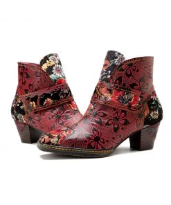 Soffia | Orchid Embossed Genuine Leather Ankle Boots New In Shoes