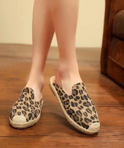 TC Leopard Jade Mules Espadrilles - Cactus Rose New In Shoes