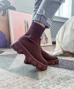 YL En Bloom | Coffee Ugly Sole Sock Boots