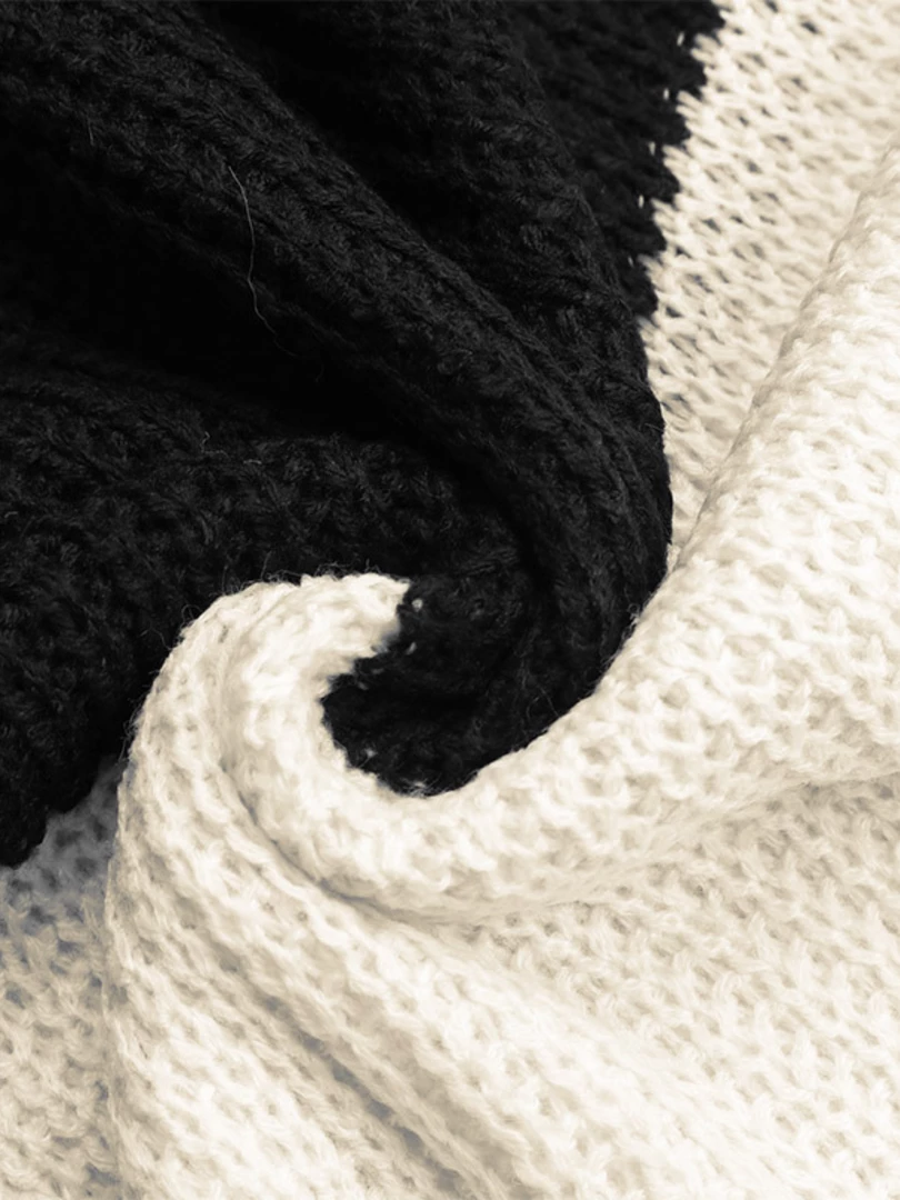 MY Smaibulun | Black Grey Stripe Block Sweater 8 MY Smaibulun | Black Grey Stripe Block Sweater