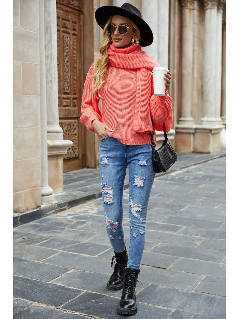 QDYH New In Clothing Smaibulun | Puff Sleeve Scarf Sweater 5 QDYH New In Clothing Smaibulun | Puff Sleeve Scarf Sweater