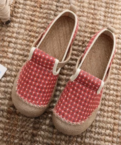 TC Cactus Rose | Gypsophila Print Linen Espadrilles - Coral