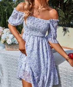 DY MONTA MINI DRESS - BLUE FLORAL