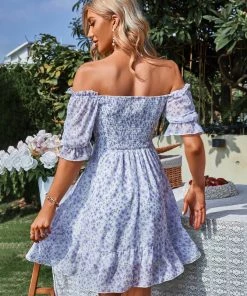 DY MONTA MINI DRESS - BLUE FLORAL 8 DY MONTA MINI DRESS - BLUE FLORAL