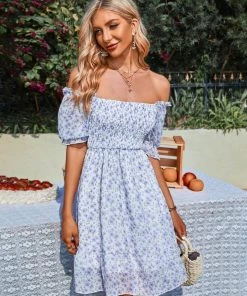 DY MONTA MINI DRESS - BLUE FLORAL 11 DY MONTA MINI DRESS - BLUE FLORAL