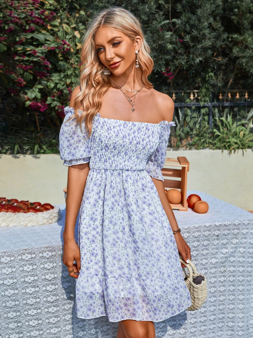 DY MONTA MINI DRESS - BLUE FLORAL 6 DY MONTA MINI DRESS - BLUE FLORAL