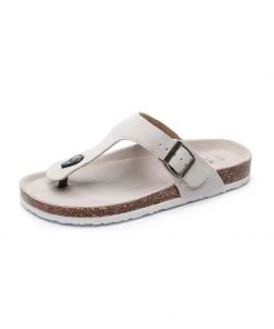 GLF Maibulun | Cream Suede T-Strap Leather Sandal