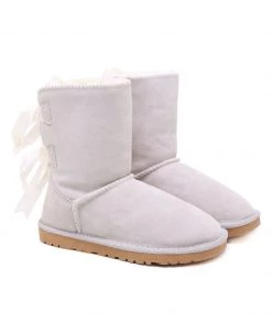 XH SMAIBULUN UGG™ | Back Ribbon Double-Bow Suede Boots 28 XH SMAIBULUN UGG™ | Back Ribbon Double-Bow Suede Boots