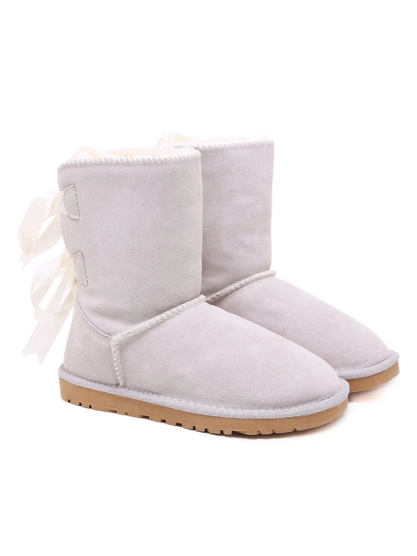 XH SMAIBULUN UGG™ | Back Ribbon Double-Bow Suede Boots 11 XH SMAIBULUN UGG™ | Back Ribbon Double-Bow Suede Boots