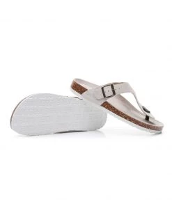 GLF Maibulun | Cream Suede T-Strap Leather Sandal