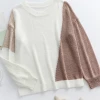 MY Smaibulun | GRANIA Two Tone Color Block Knit Sweater - Cream