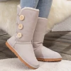 XH New In Shoes SMAIBULUN UGG™ | Side Button Faux Fur-Lined Leather Suede Boots