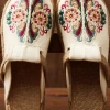 TC Abstract Embroidered Mules Slides Clogs- Cactus Rose