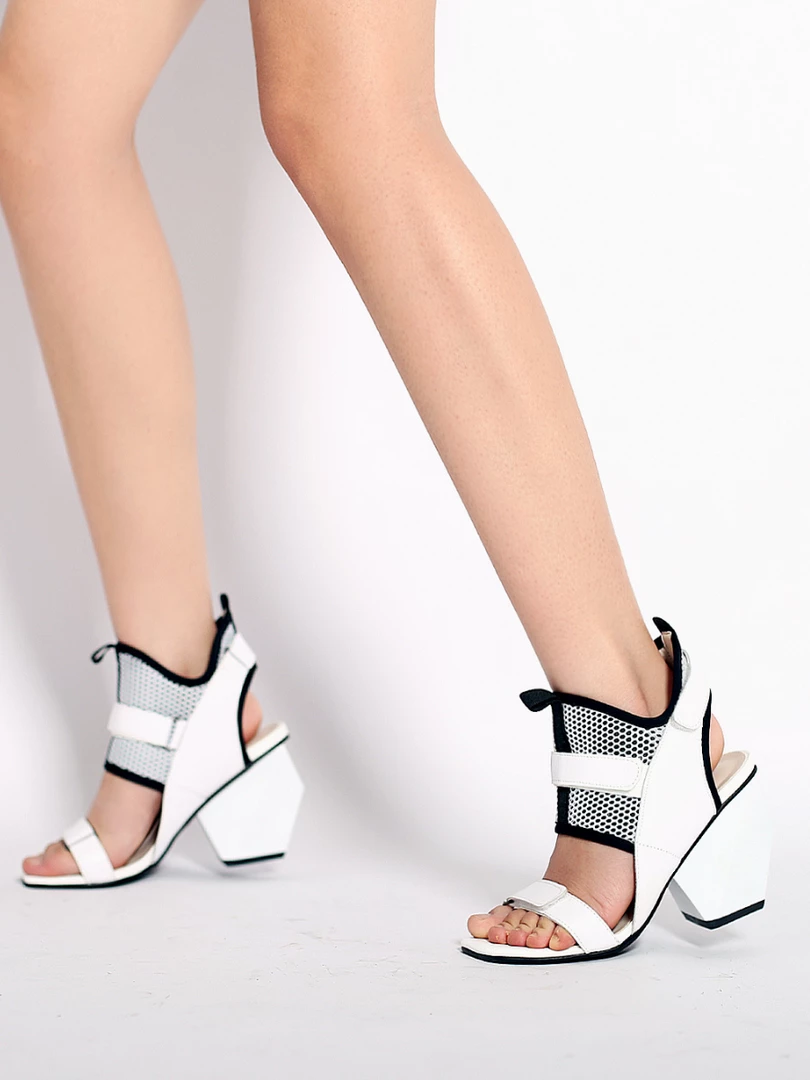 Jady Rose JadyRose | Space Warrior Cream Geometry Heel Sandal NEW ARRIVALS 1 Jady Rose JadyRose | Space Warrior Cream Geometry Heel Sandal NEW ARRIVALS