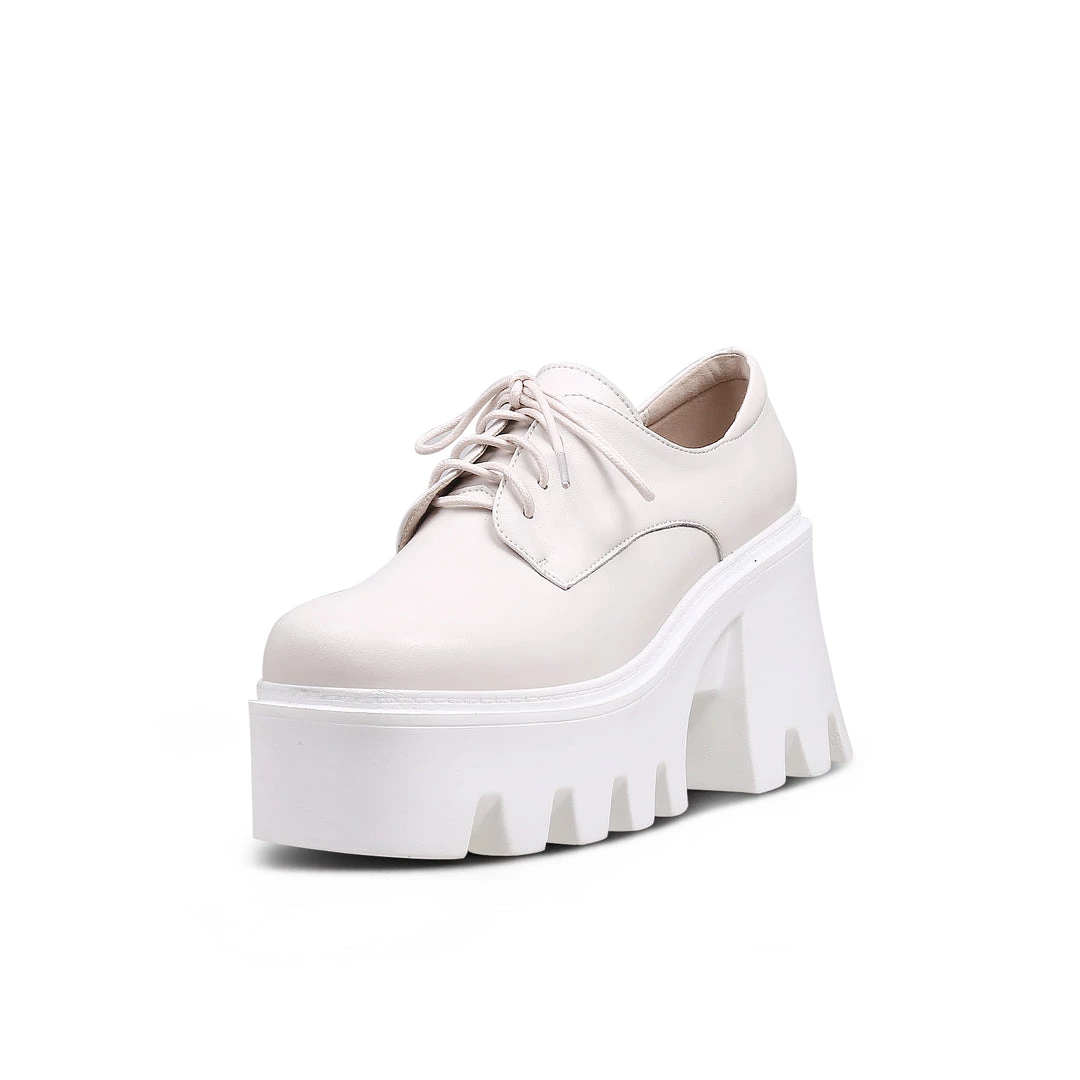 Jady Rose Genuine Leather Freesia Lace-Up Chunky Heel Platform Oxford Shoes- JadyRose 7 Jady Rose Genuine Leather Freesia Lace-Up Chunky Heel Platform Oxford Shoes- JadyRose