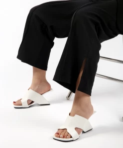 Jady Rose JADYROSE | GIVEN CREAM LEATHER OPEN TOE SLIDE New In Shoes