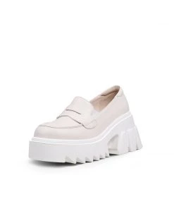 Jady Rose New In Shoes Genuine Leather Classic Block-Heel Loafers Flatform Shoes - JadyRose