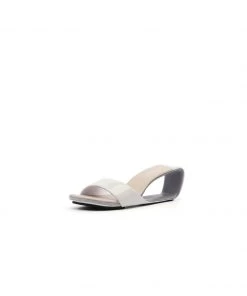 Jady Rose JadyRose | Open Twisted-Heel Leather Slide Sandal - Cream NEW ARRIVALS
