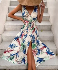 YBL FRANCINE Floral Maxi Dress - Beige NEW ARRIVALS