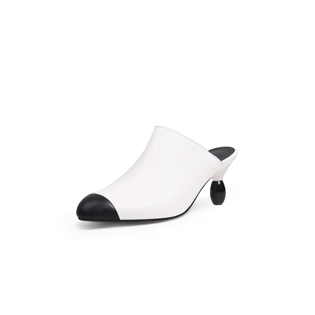 Jady Rose JadyRose | Bead Heel Black Toe Slice Mule 2 Jady Rose JadyRose | Bead Heel Black Toe Slice Mule