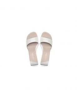 Jady Rose JadyRose | Open Twisted-Heel Leather Slide Sandal - Cream NEW ARRIVALS