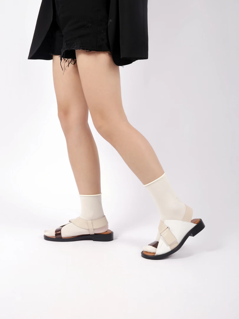 Jady Rose JADYROSE | LEANORA BEIGE CONTRAST SANDAL 2 Jady Rose JADYROSE | LEANORA BEIGE CONTRAST SANDAL