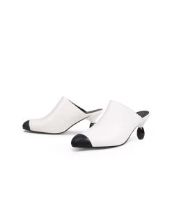 Jady Rose JadyRose | Bead Heel Black Toe Slice Mule 12 Jady Rose JadyRose | Bead Heel Black Toe Slice Mule