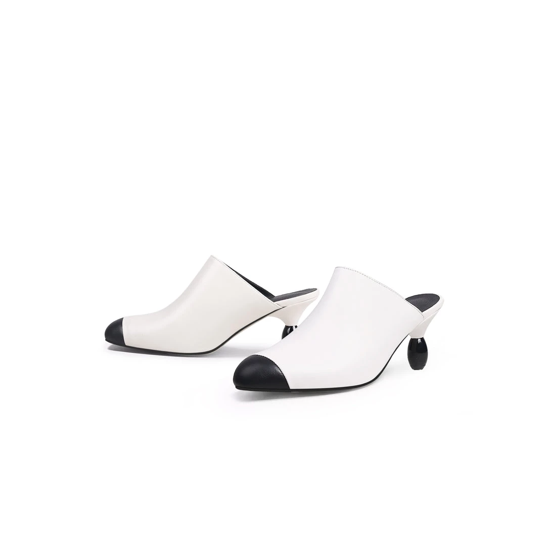 Jady Rose JadyRose | Bead Heel Black Toe Slice Mule 3 Jady Rose JadyRose | Bead Heel Black Toe Slice Mule