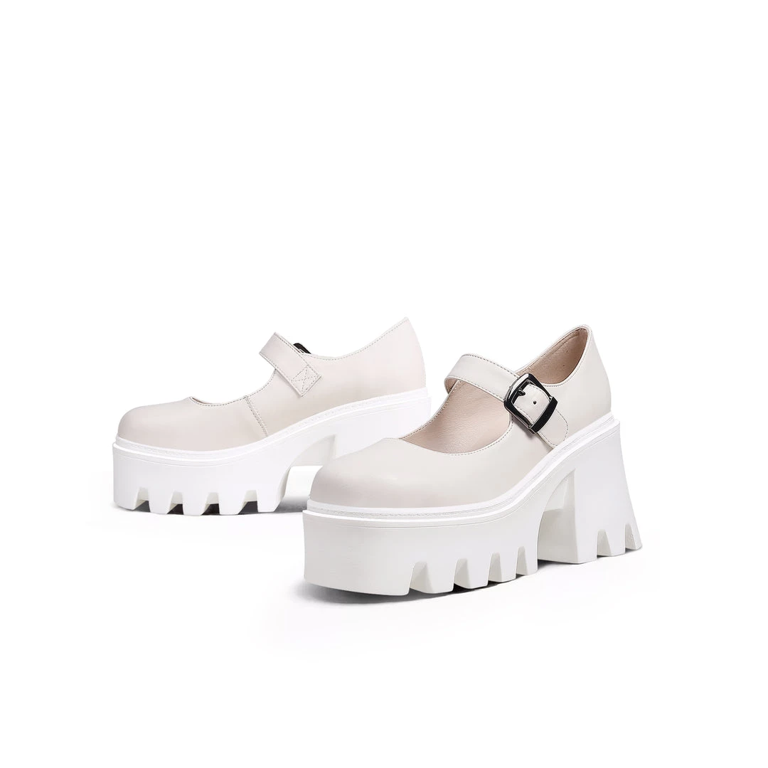 Jady Rose JadyRose | Classic Chunky Heel Mary Jane - Cream New In Shoes 3 Jady Rose JadyRose | Classic Chunky Heel Mary Jane - Cream New In Shoes