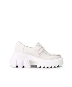 Jady Rose JadyRose | Chunky Heel Double-Buckle Loafer - Cream