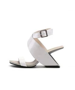 Jady Rose NEW ARRIVALS JadyRose | Twist Strap Open-Heel Leather Slide Sandal - Cream