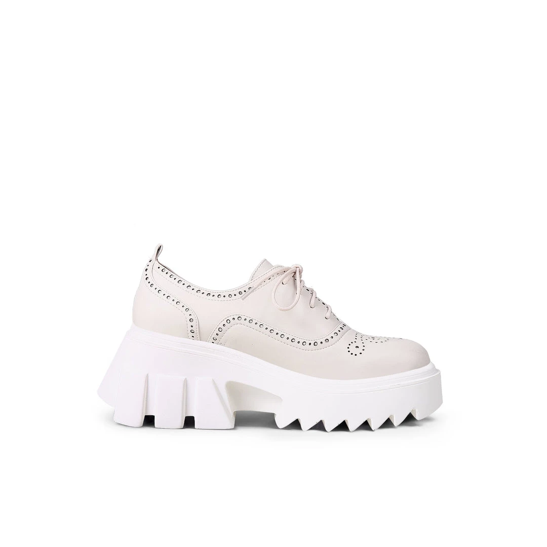 Jady Rose JadyRose | Vintage Black Genuine Leather Platform Oxford Shoes- Cream 3 Jady Rose JadyRose | Vintage Black Genuine Leather Platform Oxford Shoes- Cream