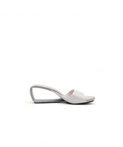 Jady Rose JadyRose | Open Twisted-Heel Leather Slide Sandal - Cream NEW ARRIVALS